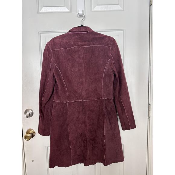 VTG Anonymous John Carlisle Coat Womens Medium Suede Button Up Jacket Y2K - Picture 7 of 8